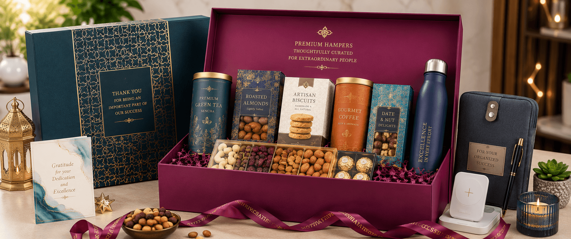 Premium corporate gift hampers delivered to India — ordered from UAE Dubai Abu Dhabi