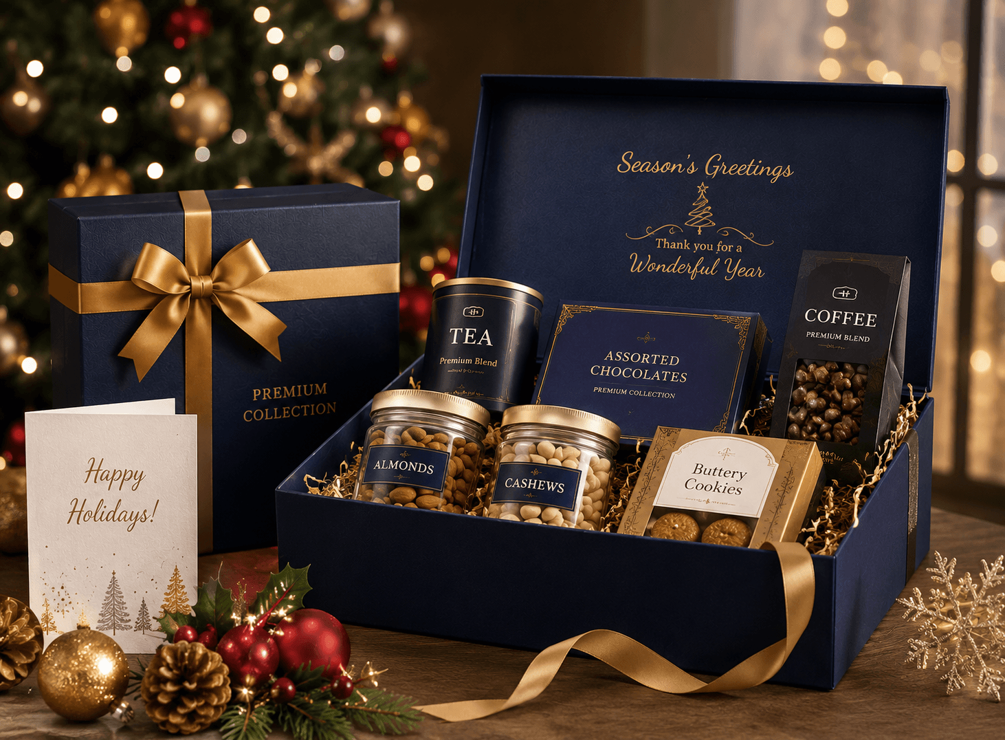 Year-end Christmas corporate gift hampers India from USA — December delivery