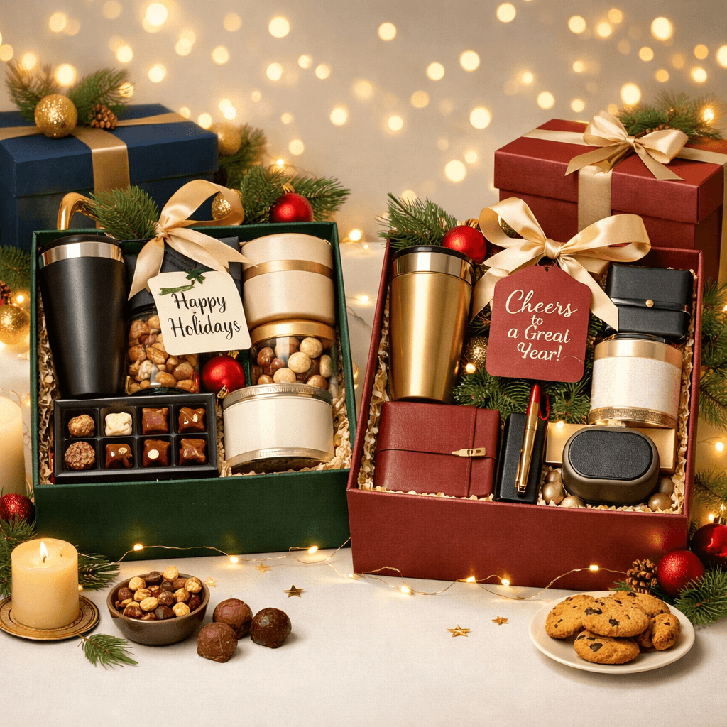 Year-end corporate gift hampers for India employees — same week delivery as UK US office