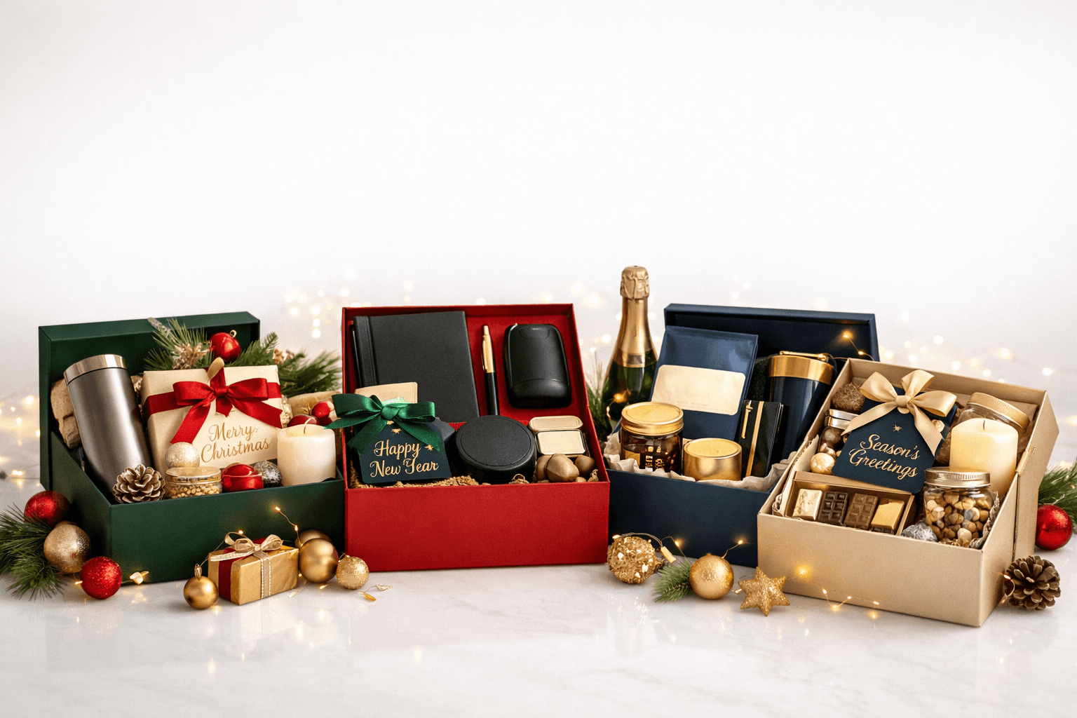 Year-end corporate gift hampers for India team — ordered from UK USA December delivery custom branded